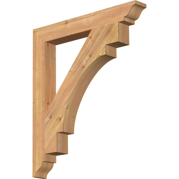 Ekena Millwork BKT04X28X32MRC01SWR 3 1/2x22W x 28x22D x 32x22H Merced Traditional Smooth BRACKET, Western Red Cedar