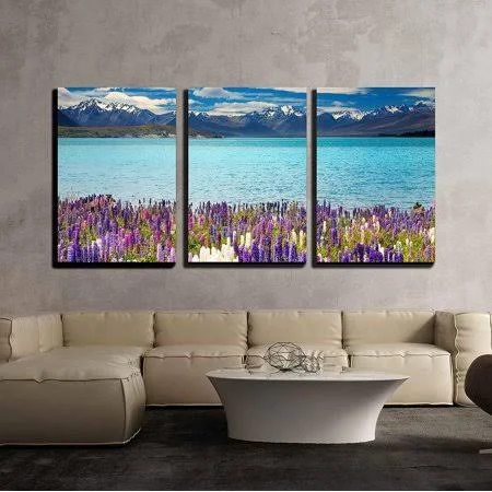 Wall26 - 3 Piece Canvas Wall Art - Lake Tekapo, South Island, New Zealand - Modern Home Decor Stretched and Framed Ready to Hang