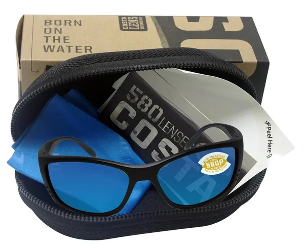 Costa Del Mar Fisch 580P Polarized Sunglasses - Black/Blue