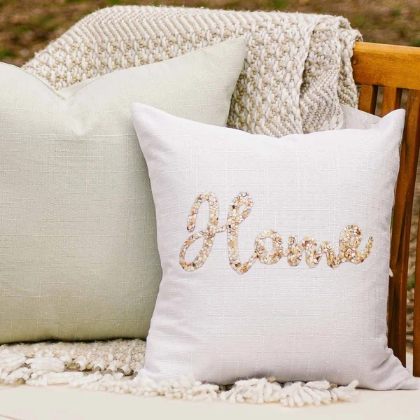 Sparkles Home Shell Home Pillow - 16x16 - Silver Velvet