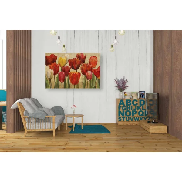 Epic Graffiti &Tulip Fantasy on Cream& by Marilyn Hageman - Canvas Wall Art, 40x22x26x22