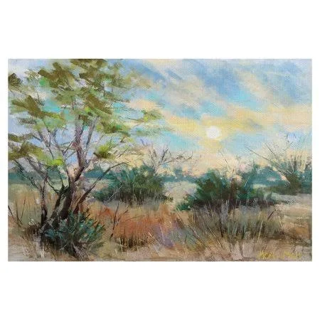 Masterpiece Art Gallery Texas Sunrise Landscape by Nancie King Mertz Canvas Art Print 24 inch x 36 inch
