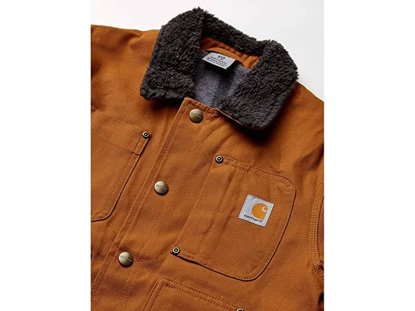 Carhartt Boys& Fleece-Lined Chore Coat, Carhartt Brown