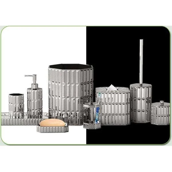ComfortCreator Glitz Chrome Bowl Brush CO138983, 4.25 x 4.25 x 6.54