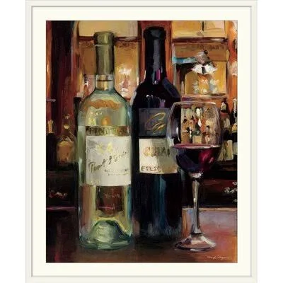 &A Reflection of Wine II& by Marilyn Hageman Painting Print Great Big Canvas Format: White Frame, Size: 44x22 H x 37x22 W x 1x22