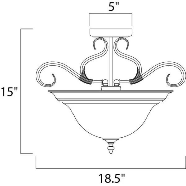 Maxim Lighting Pacific 18.5-in Kentucky Bronze Incandescent Semi-Flush Mount Light, 2652MRKB