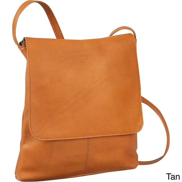 Le Donne Women's Leather Simple Flap Over - Tan