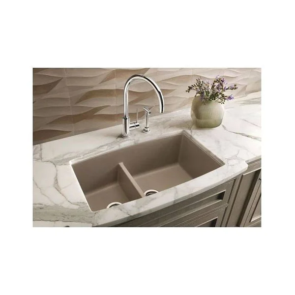 Blanco 441315 Performa Truffle Undermount Double Bowl Silgranit Kitchen Sink