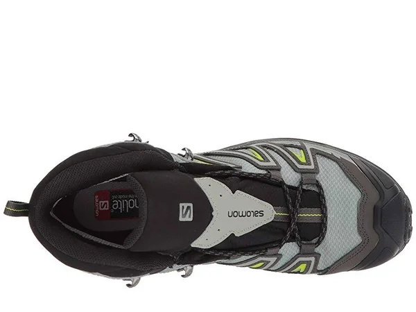 Salomon Men's x Ultra 3 Mid GTX Boots Beluga - Shadow, Lime Green 10