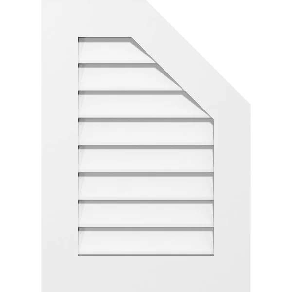 Ekena Millwork GVPOR16X1601SN 16x22W x 16x22H Half Octagon Top Right Surface Mount PVC Gable Vent: Non-Functional - w/ 3-1/2x22W