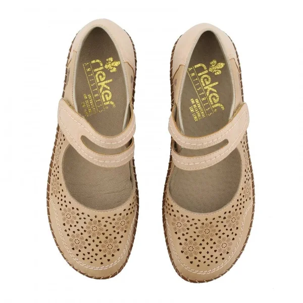 Rieker 44875-31 Rose Leather 38 EU Mary Jane Bar Shoes