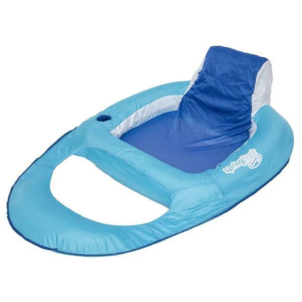 Swimways Spring Float Recliner - Light Blue/Dark Blue, 56 in x 38 in x 16 in
