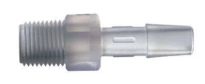 Masterflex Fitting - HDPE, Straight, Hosebarb to Thread Adapter, 3/8x22 ID x 1/4x22 NPT(M); 100/pk