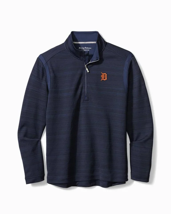 Tommy Bahama Men's Baseball Tidal Stripe IslandZone Half-Zip Sweatshirt