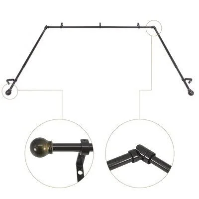 Red Barrel Studio Cavett Curtain Rod & Hardware Set - Orb