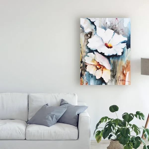 Trademark Fine Art 'Blooms Aquas II' Canvas Art by Leticia Herrera, Size: 18 x 24