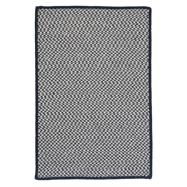 Colonial Mills Outdoor Houndstooth Tweed Area Rug, Navy: 2-ft x 4-ft