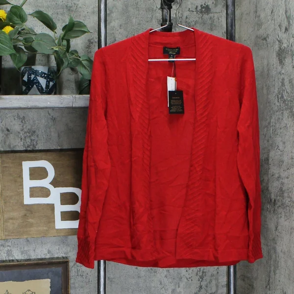 Charter Club Women's Cashmere Open Front Cardigan Sweater - Red
