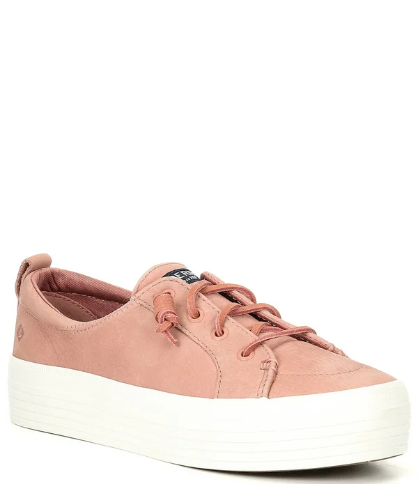 Women's Sperry Crest Vibe Platform Leather Sneaker DustyRose, Size 6M