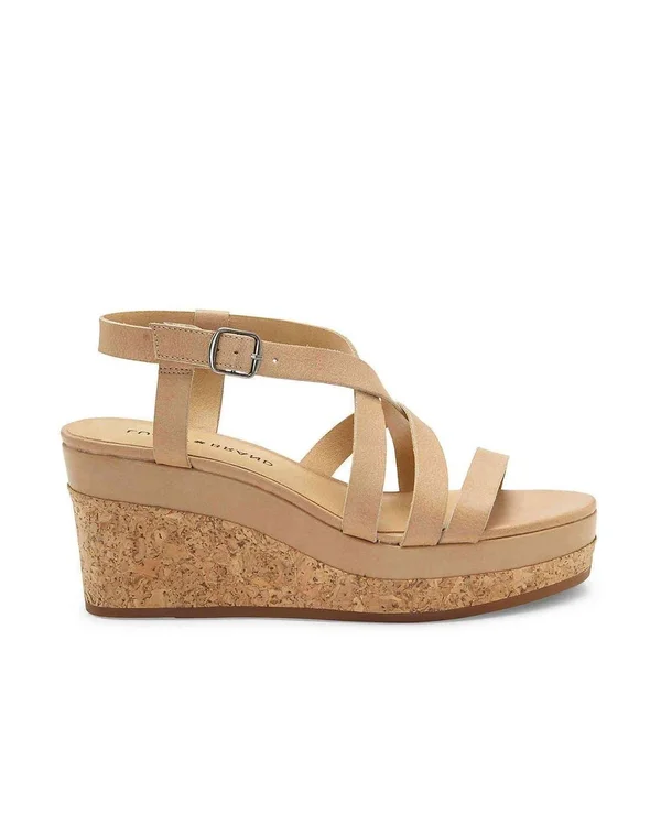 Women's Lucky Brand Batikah Strappy Wedge Sandal, Size 5.5 M - Beige