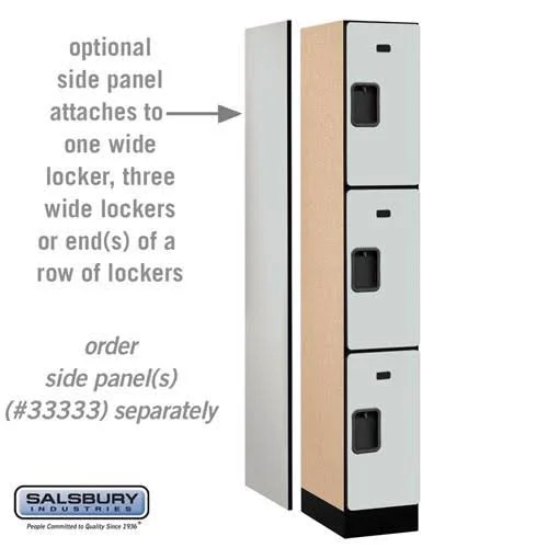 Salsbury Industries Designer Wood Locker - Triple Tier - 1 Wide - 5 Feet High - 21 Inches Deep - Blue