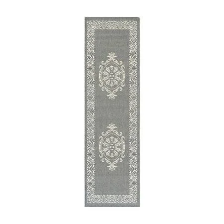 Couristan Recife Antique Medallion Area Rug - Green/Natural, 8&6x22 Round