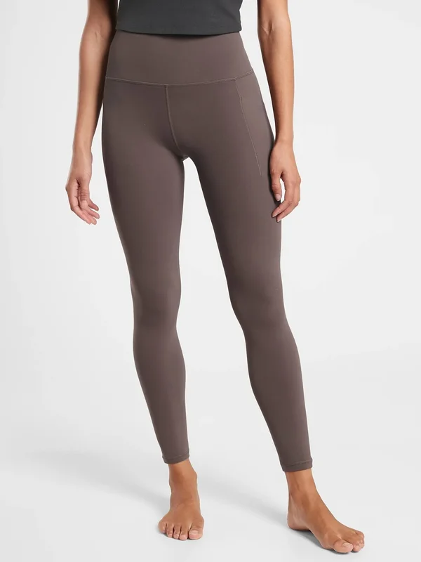 Athleta Women's Salutation Stash Pocket II 7/8 Tight Coffee House Tall Size Xs