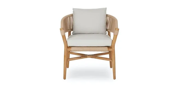 Light Gray Lounge Chair - Solid Wood, Article Makali Outdoor Furniture