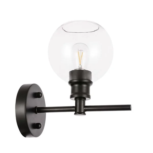 Collins 1-Light Upward Wall Sconce - 9.8/6 - 9.8/6 - Brass/Clear