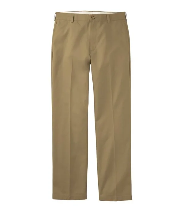 Men's Wrinkle-Free Double L Chinos, Natural Fit Hidden Comfort Plain Front Brown 35x34, L.L.Bean
