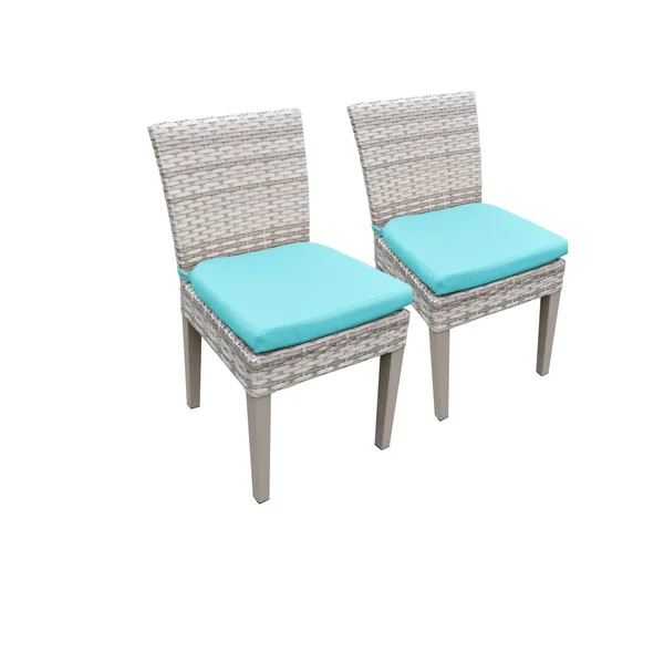 TK Classics Fairmont Armless Outdoor Dining Chairs Sail White