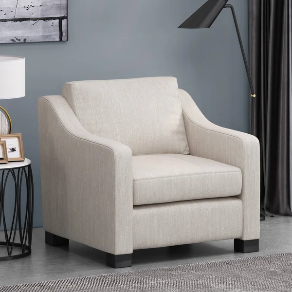 Quran Contemporary Fabric Club Chair Beige