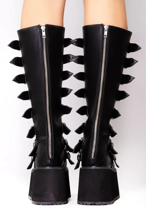 Demonia - Damned-318 9 - Black Vegan Leather