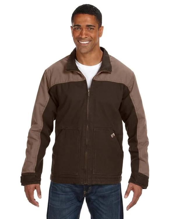 Dri Duck 5089T Men's 100% Cotton 12oz Canvas/3oz Polyfill Insulation Tall Horizon Jacket Tobacco