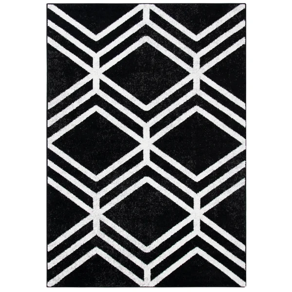 Safavieh Adirondack Rug Collection ADR253H - Black, Ivory - 6& x 6& Square