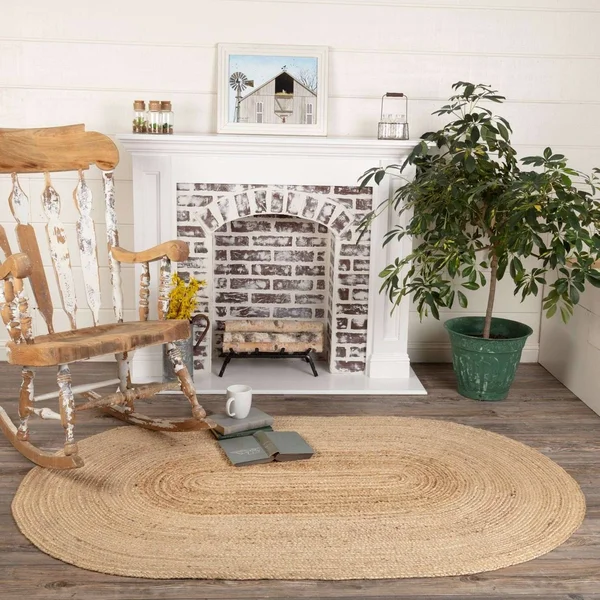 VHC Brands Natural Jute Oval Rug