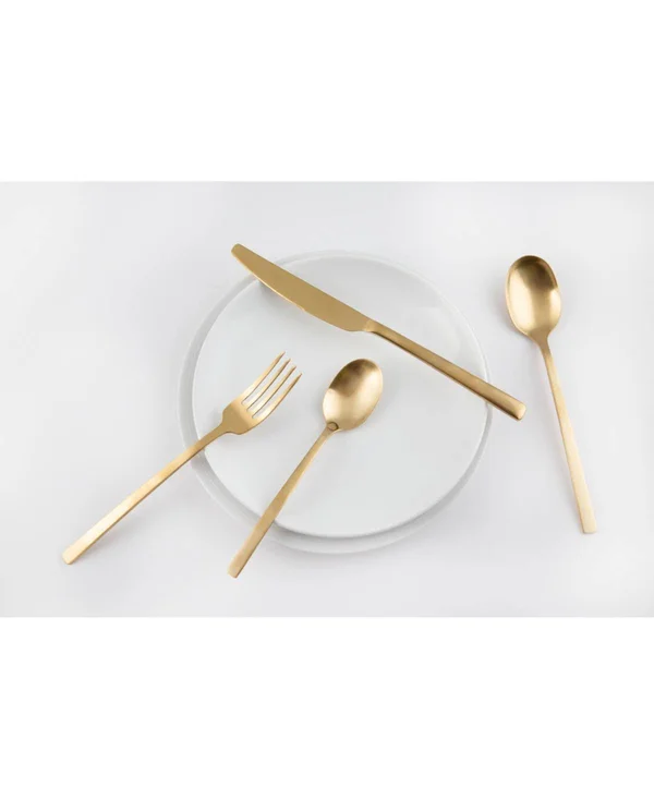 Cambridge Beacon Gold Satin 16-Piece Flatware Set - Service for 4 - Gold Satin
