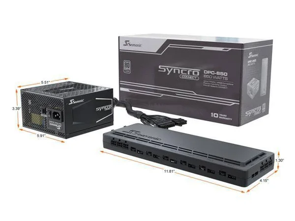 Seasonic Syncro DPC-850, 850W 80+ Platinum Power Supply, Connect Module Cable Management, SSR-850FB, Use Case Q704 with PSU Sync