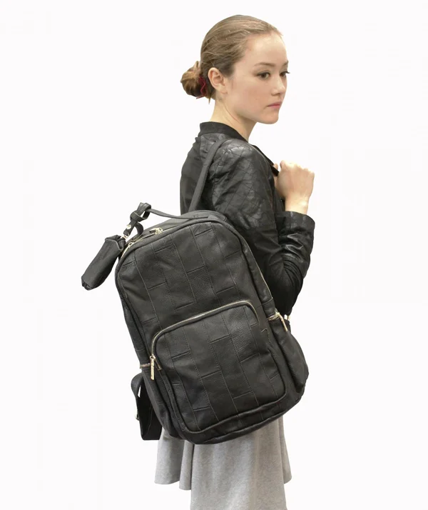 Amerileather Xanadu Black Leather Backpack