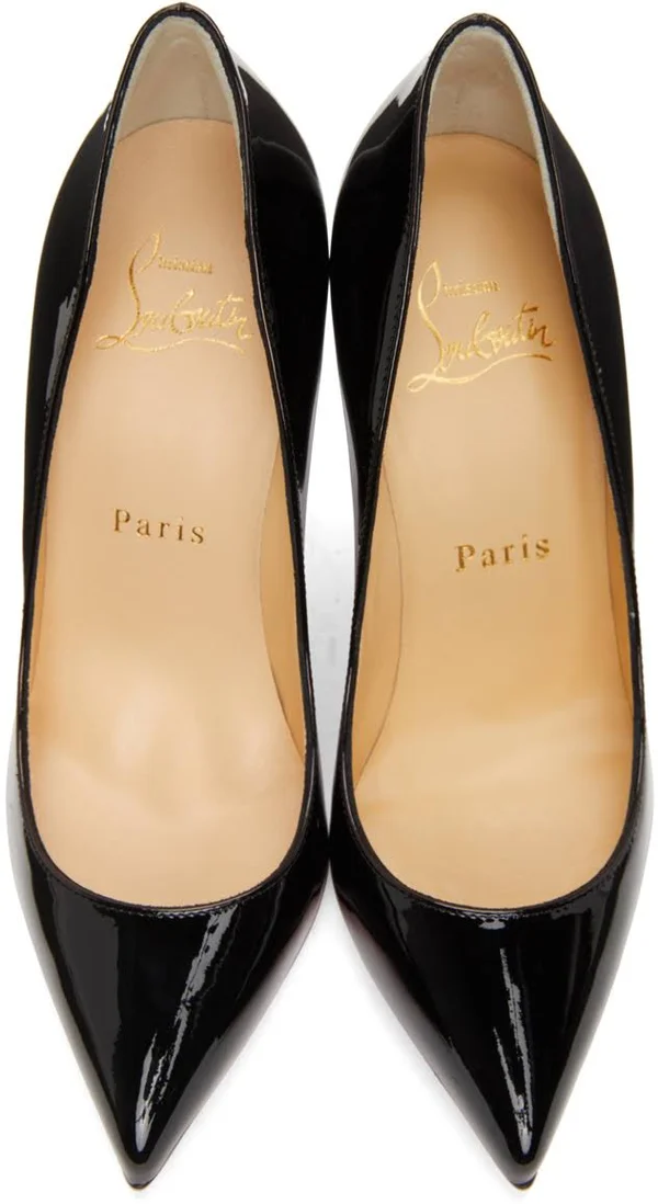 Christian Louboutin Black Patent Pigalle Follies 100 Heels