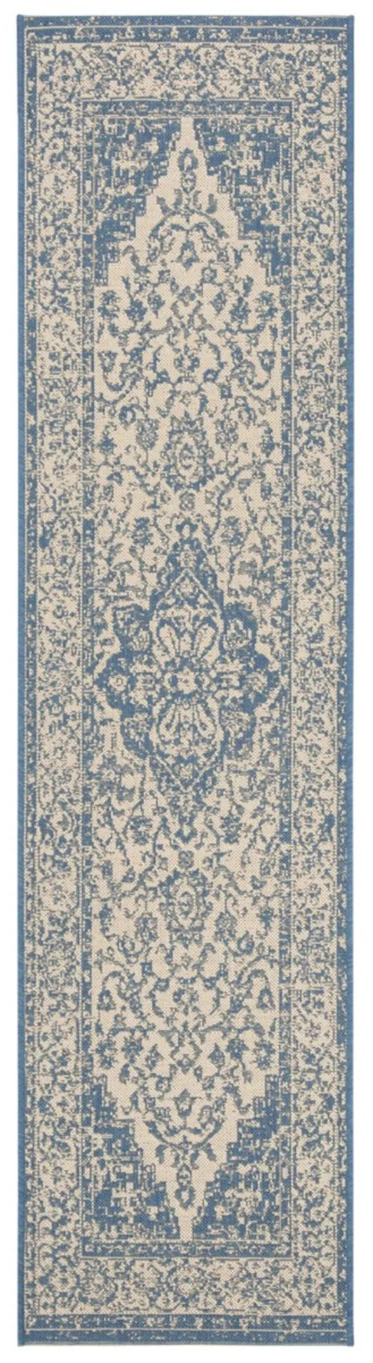 Safavieh LND137N-210 2 ft. 2 in. x 10 ft. Linden 100 Traditional Runner Rug Cream & Blue