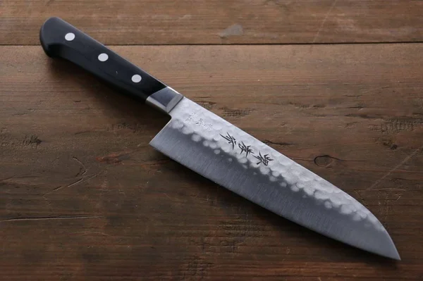 Sakai Takayuki Aogami Warikomi blue-2 Steel Hammered Santoku Knife 180mm