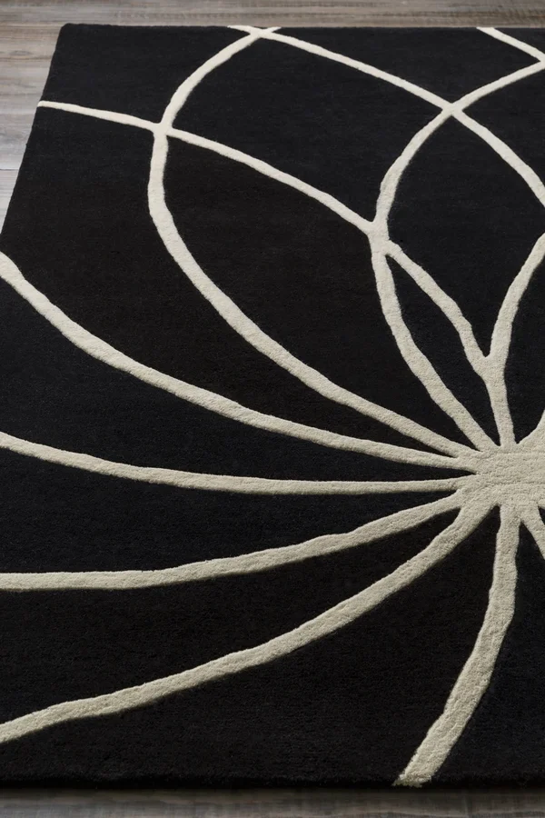 Surya Forum FM-7072 Area Rug, 5& x 8& Black