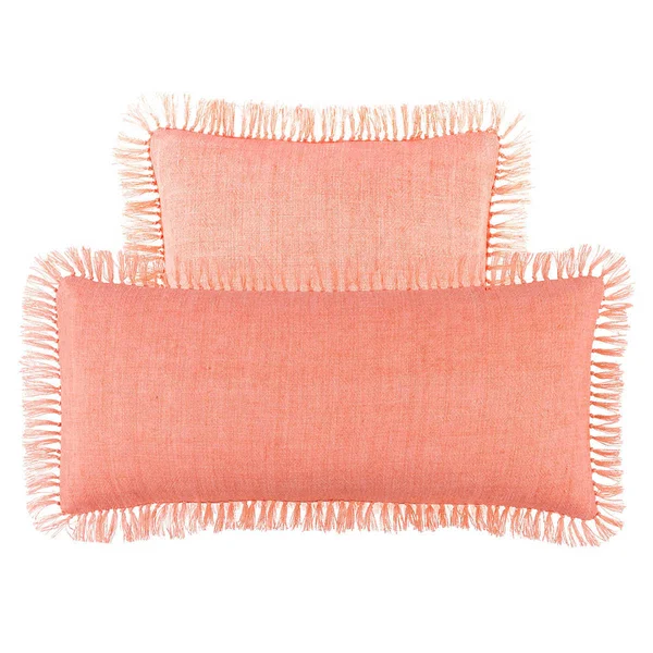Pine Cone Hill Laundered Linen Coral Decorative Pillow Lumbar 15x22 x 3x22