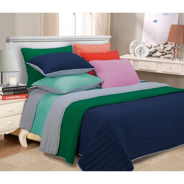 Superior 100% Cotton - Soft, Full/Queen, Brandon Striped Quilt Set, Lavender
