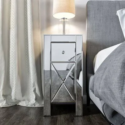 Erica 2 - Drawer Nightstand in Chrome Mercer41