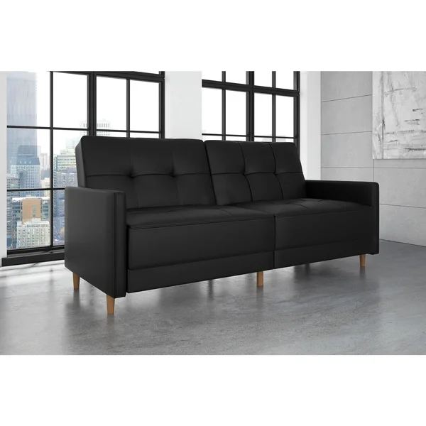 DHP Andora Coil Convertible Futon Couch - White