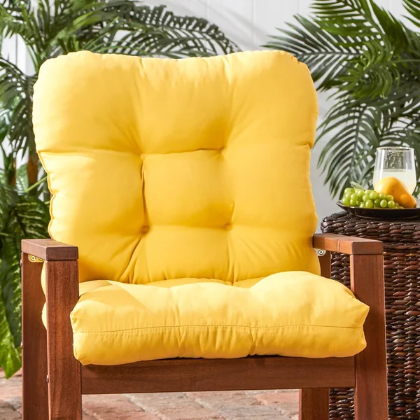Greendale Home Fashions Outdoor Seat/Back Chair CUSHION - Sunbeam, 42 x 21 x 4 inches