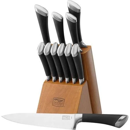Chicago Cutlery Fusion High-Carbon Stainless Steel Knife Block Set - 12-Piece, Size: 9 x 6.44 x 15.38, Other