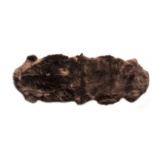 Super Area Rugs, Genuine Australian Sheepskin Brown Fur Rug, Double Pelt 2& x 5& 6 inch